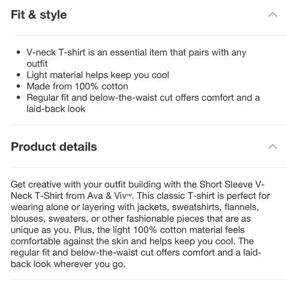 Women's Short Sleeve V-Neck T-Shirt  Yellow - Ava & Viv™ - Picture 4 of 8